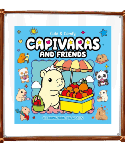 Capivara and Friends - Cute e Comfy - Livro de Colorir - Azul