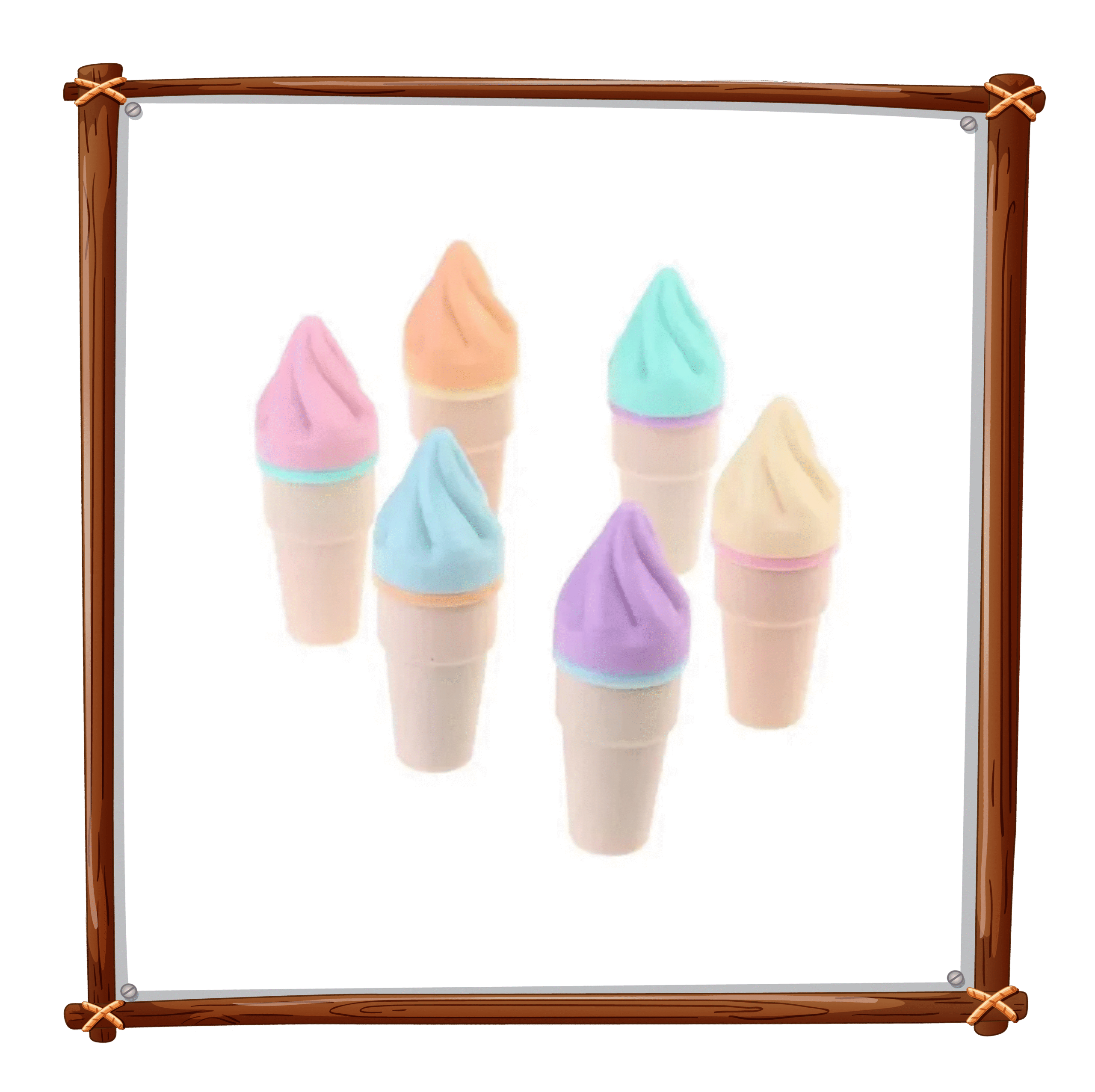 Marca Texto Mini em formato de sorvetinho 🍦 6 cores pastel lindas para deixar suas anotações cheias de charme.